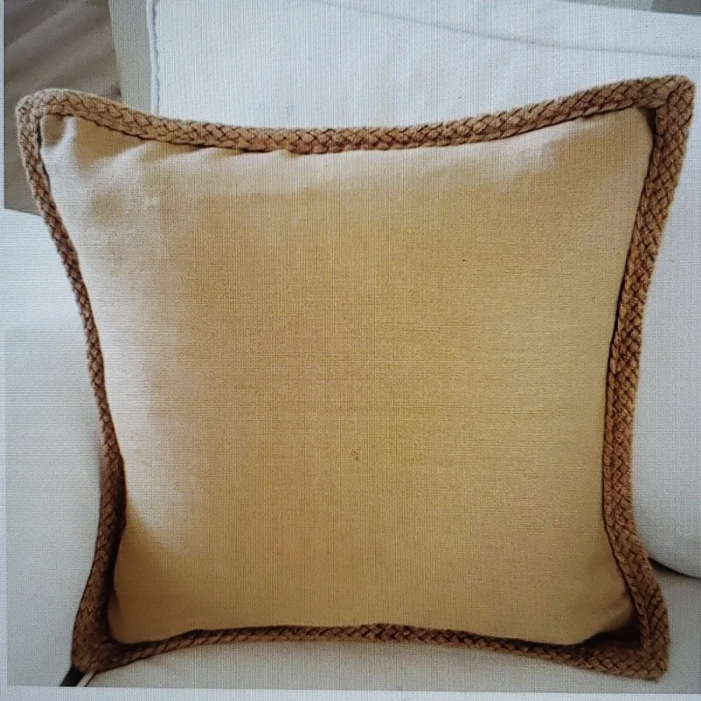 Pottery Barn Linen Jute Braid Pillow Cover